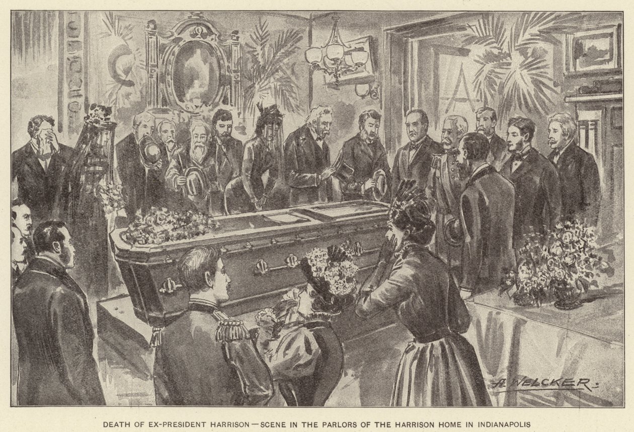 Death of Ex-President Harrison, Scene in the Parlors of the Harrison Home in Indianapolis by American School