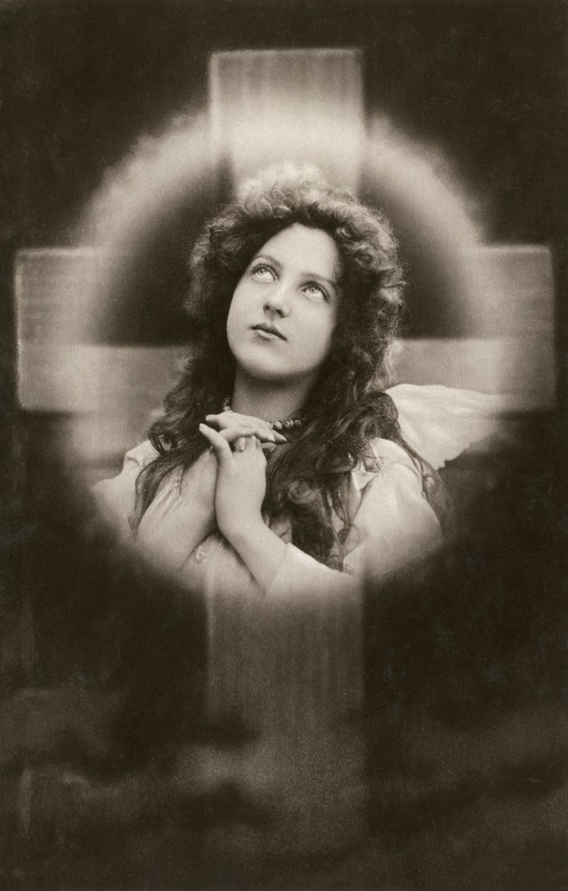 Devout Woman Praying Before a Cross by American School