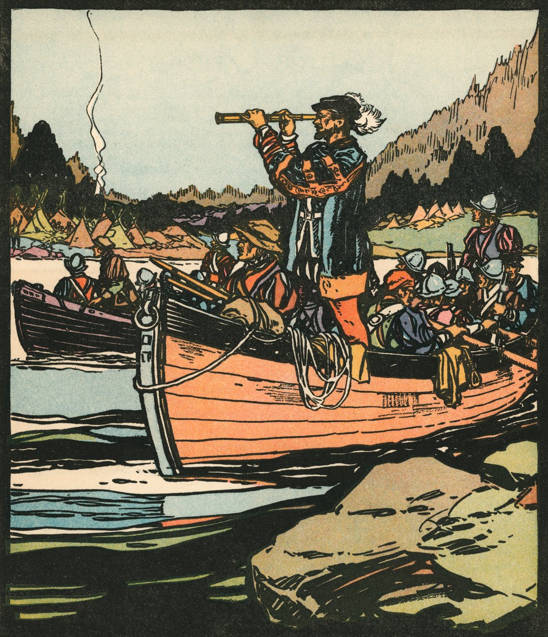 Explorers: Jacques Cartier on the Saint Lawrence River by American School