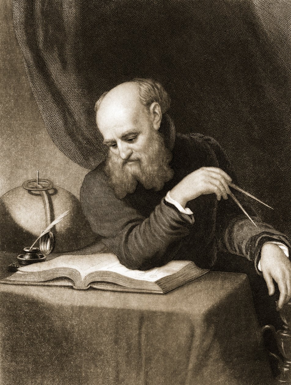 Galileo with Compass and Diagrams, c.1880 by American School