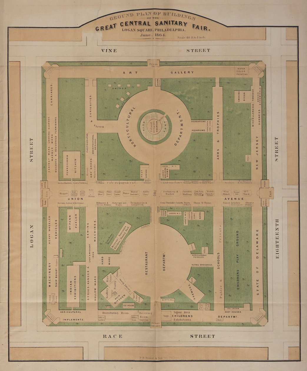 The Great Sanitary Fair, Philadelphia, 1864 – Vieille Photo Historique Originale