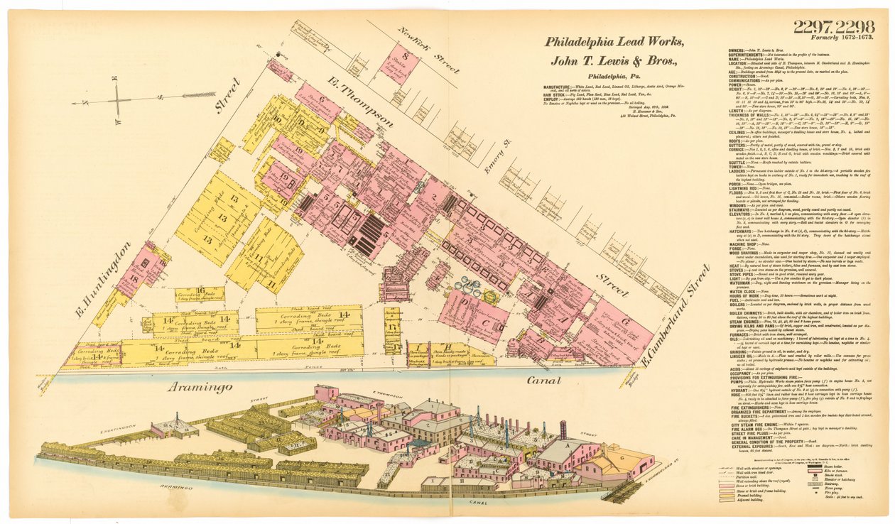 Map of Philadelphia Lead Works, 1889 by American School