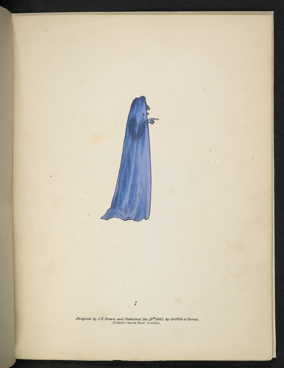 Plate 7. A ghost in blue. Spectropia; or, Surprising spectral illusions showing ghosts everywhere, and of any colour, etc. ser. 1. J.H. Brown 1864 by American School