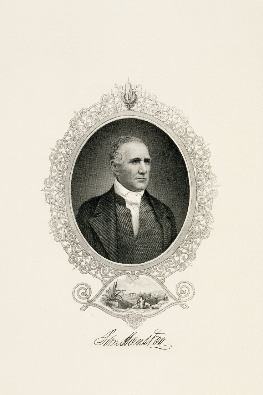 Portrait of Sam Houston with a City View, c. 1855-c. 1860 by American School