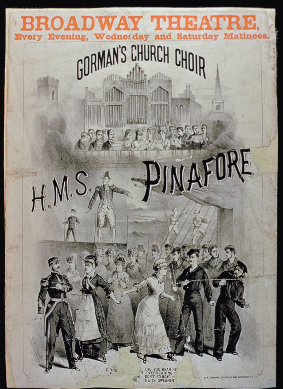 Poster for HMS Pinafore, performed by Gorman