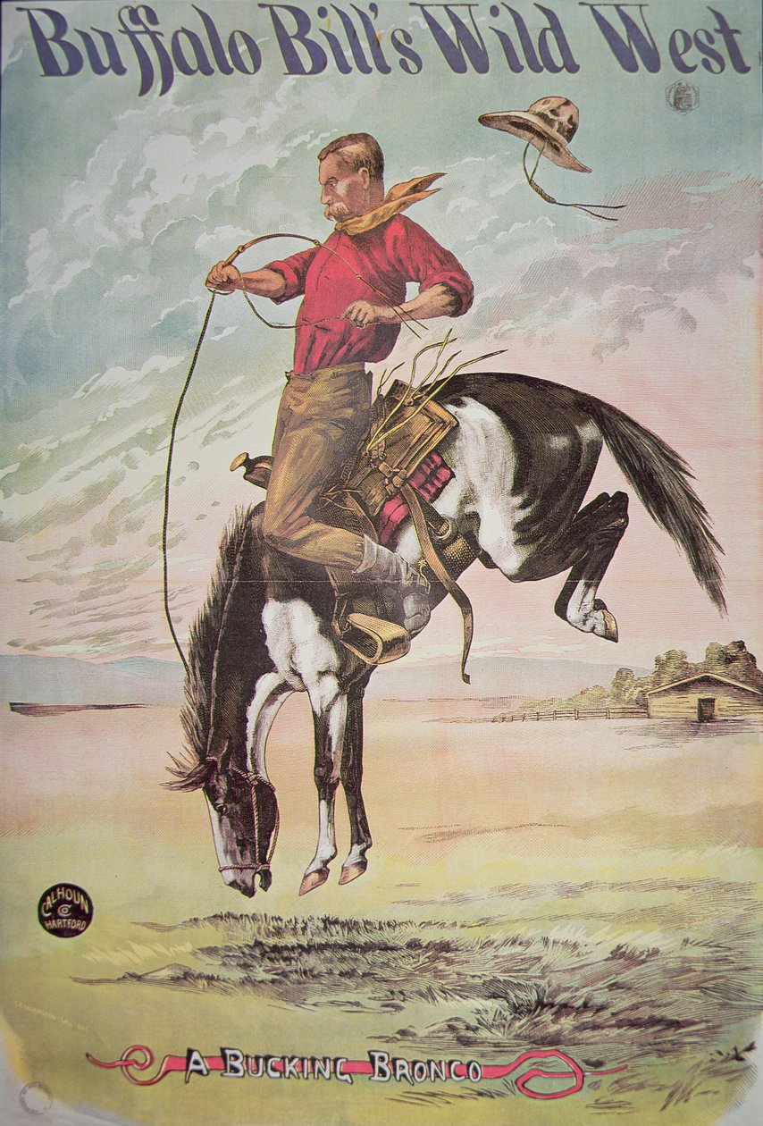 Poster of a bucking bronco, for Buffalo Bill's (1846-1917) Wild West ...