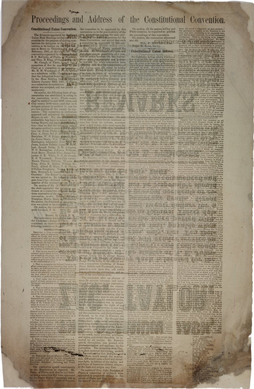 Proceedings and Address of the Constitutional Convention, c.19th March 1861 by American School