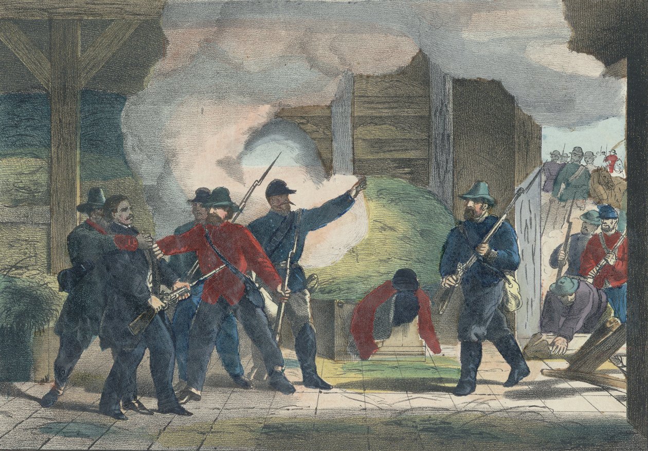 Seizure and Death of the Murderer Wilkie Booth by American School