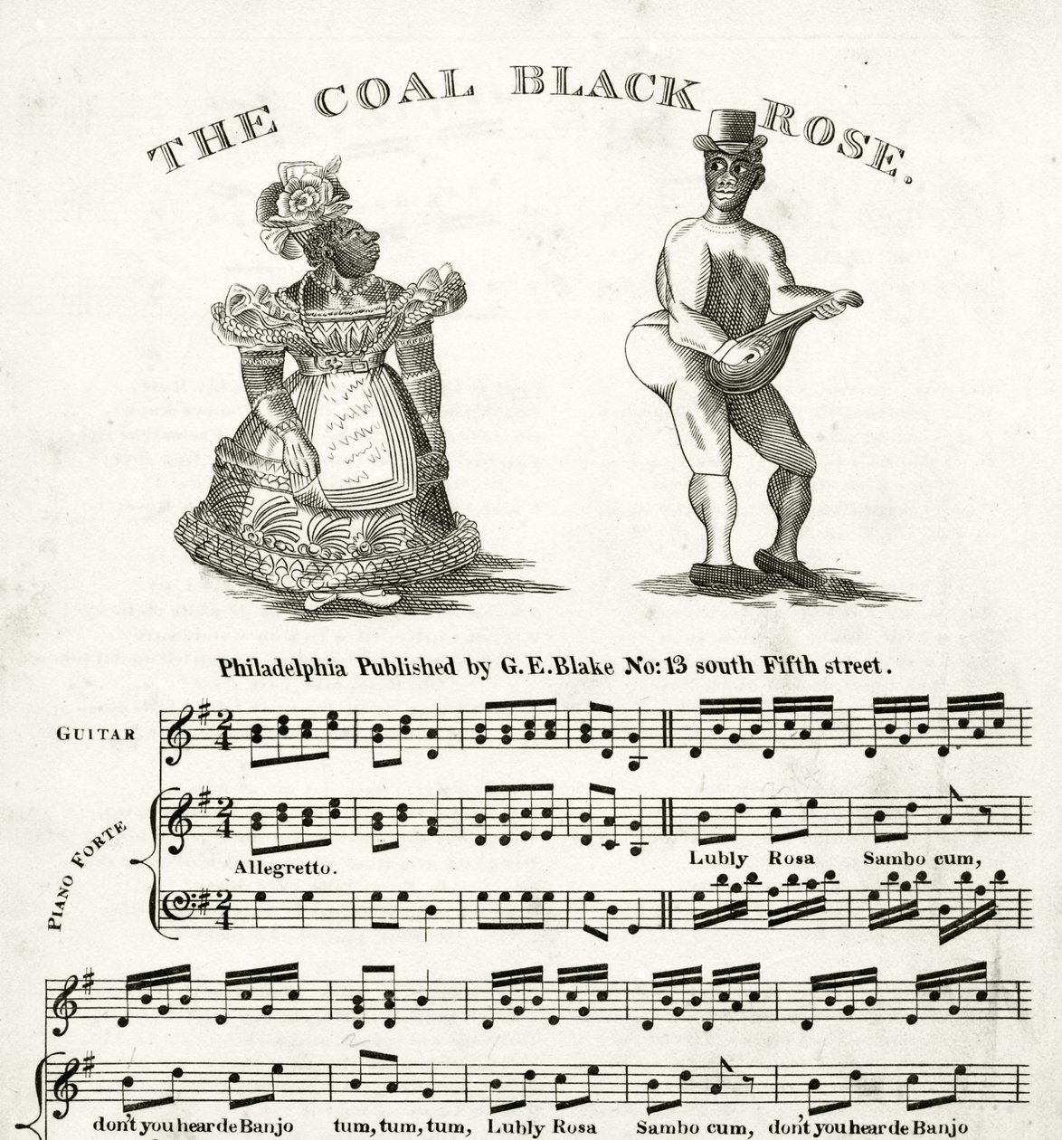 Sheet Music for The Coal Black Rose by American School