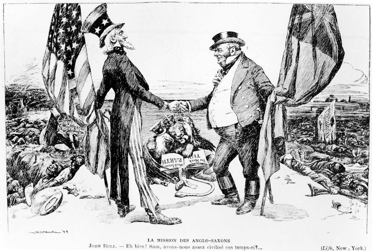 The Anglo-Saxons Mission, illustration from Le Rire, 1899 by American School