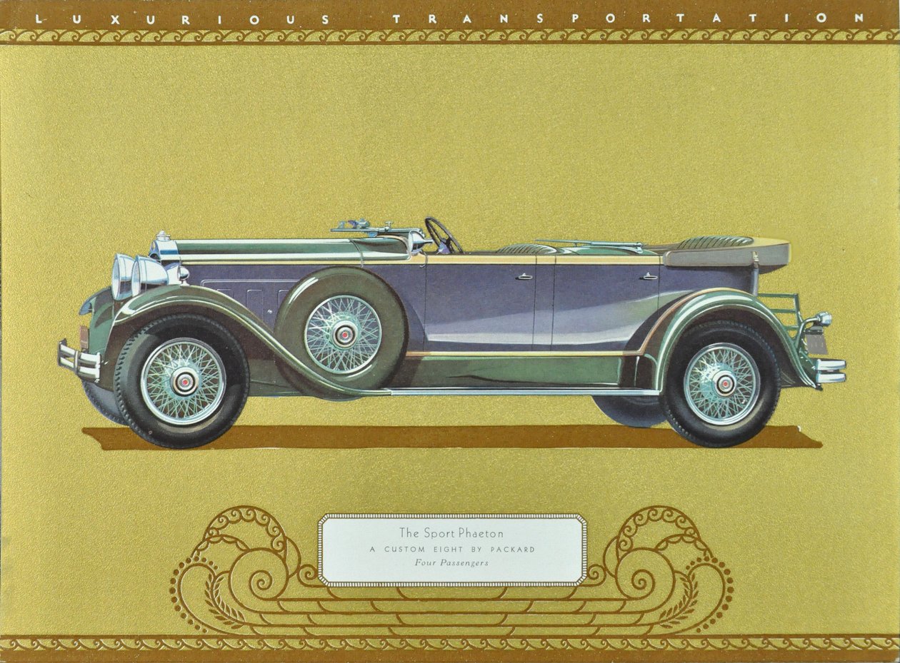 The Sport Phaeton, A Custom Eight by Packard, pub.1930 by American School