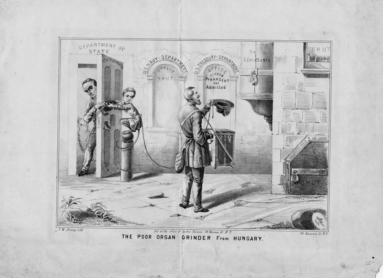 The Poor Organ Grinder from Hungary by American School
