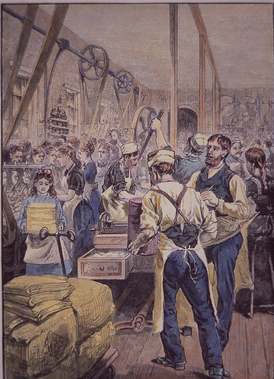 US Textile Industry, Textile Factory in the North, c.1870 by American School