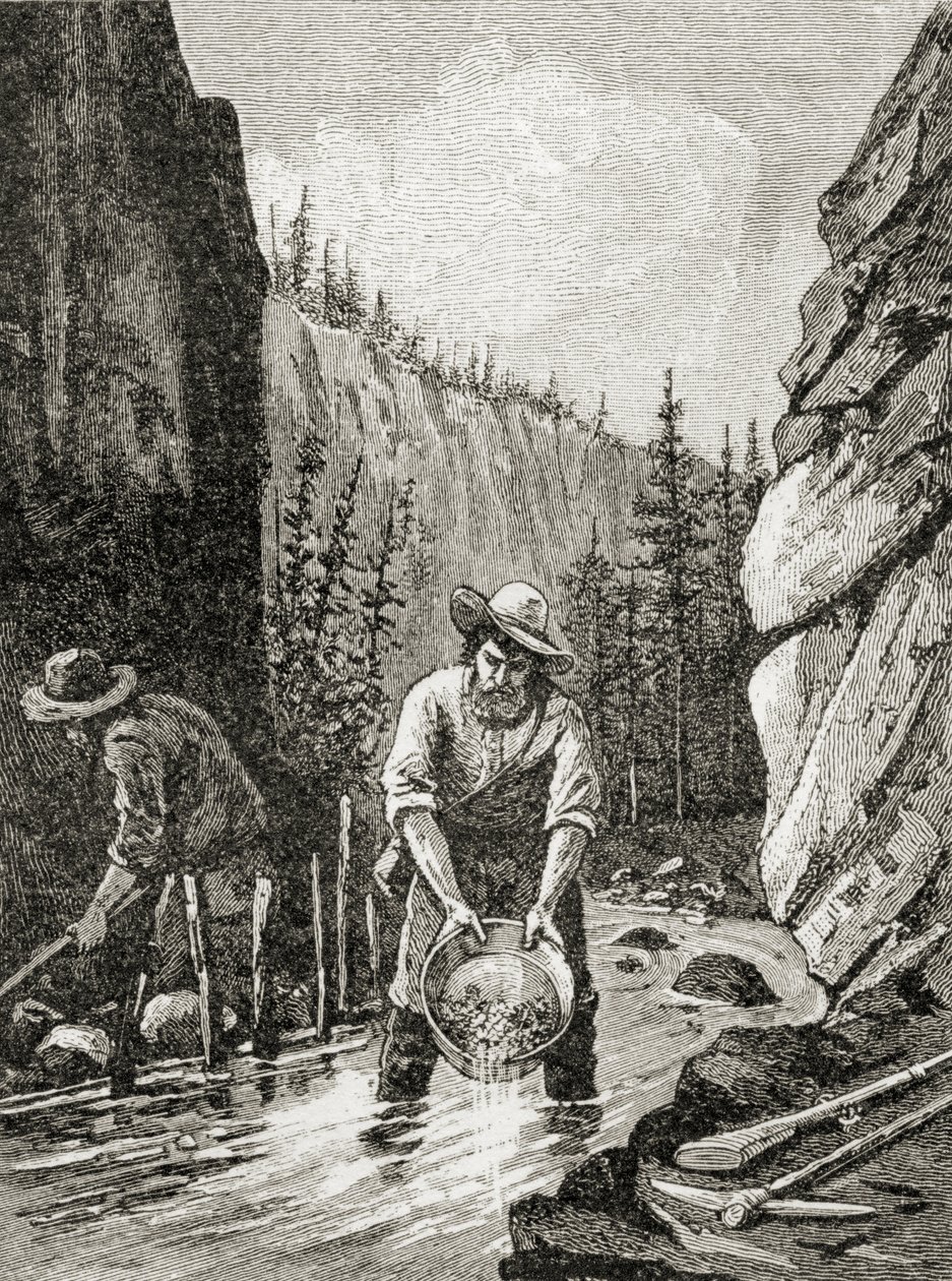 Washing out gold, from 