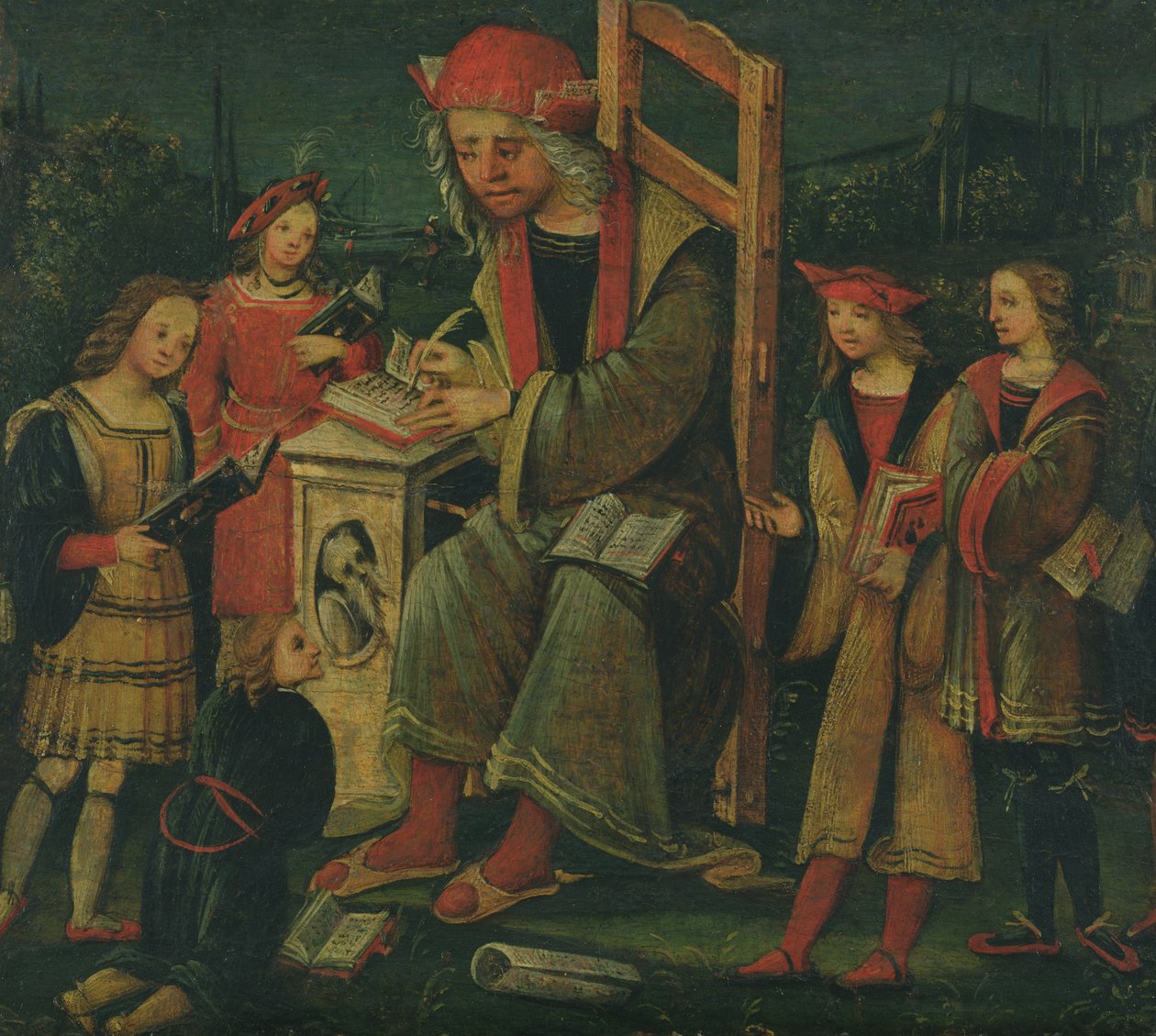 St Cassian in His Chair, Surrounded by His Students by Amico Aspertini
