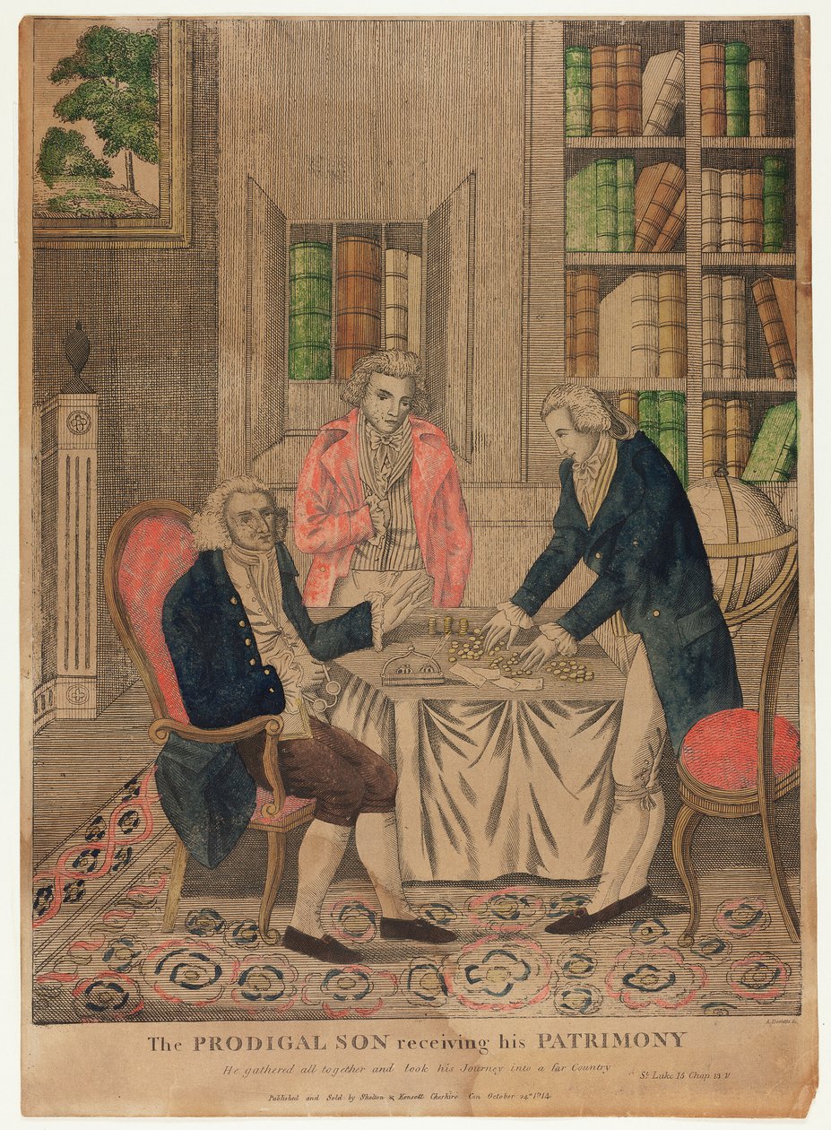 The Prodigal Son Receiving His Patrimony by Amos Doolittle