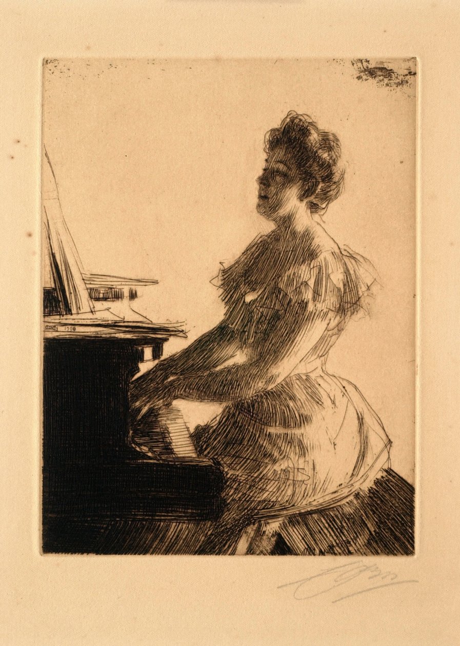 At the Piano (Miss Anna Burnett) by Anders Leonard Zorn