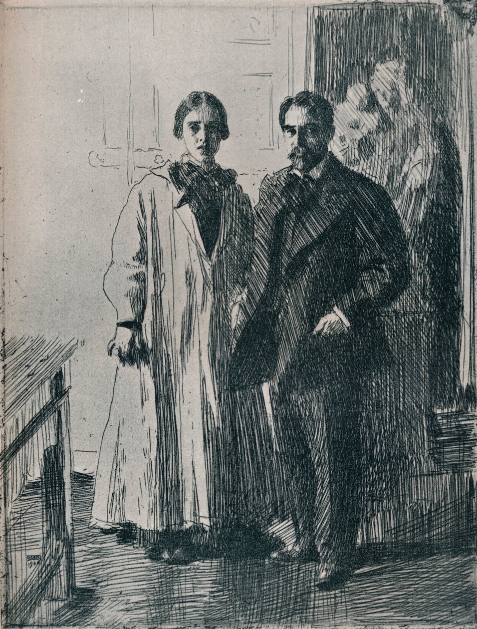 Mr. and Mrs. Atherton Curtis from the etching by Anders Zorn, c1880-1906, 1906 by Anders Leonard Zorn
