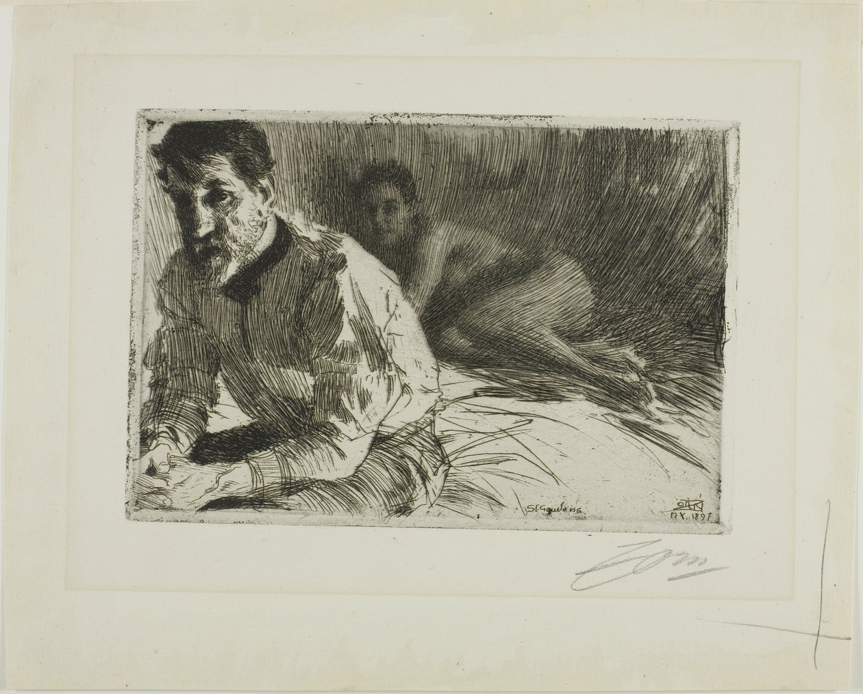 Augustus Saint-Gaudens II (Saint-Gaudens and His Model) by Anders Leonard Zorn