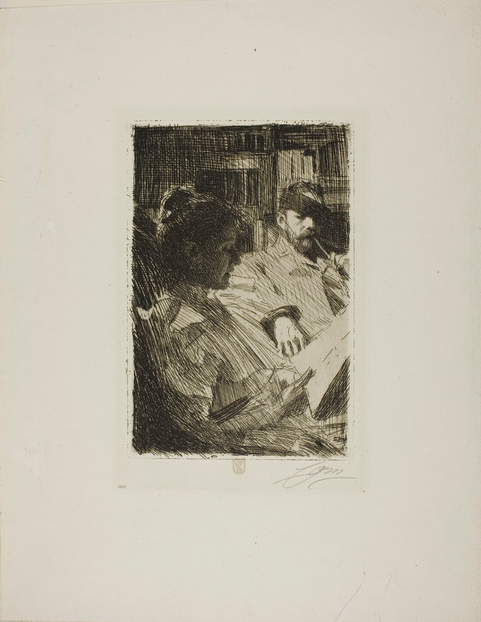 Reading (Mr. and Mrs. Ch. Deering) by Anders Zorn