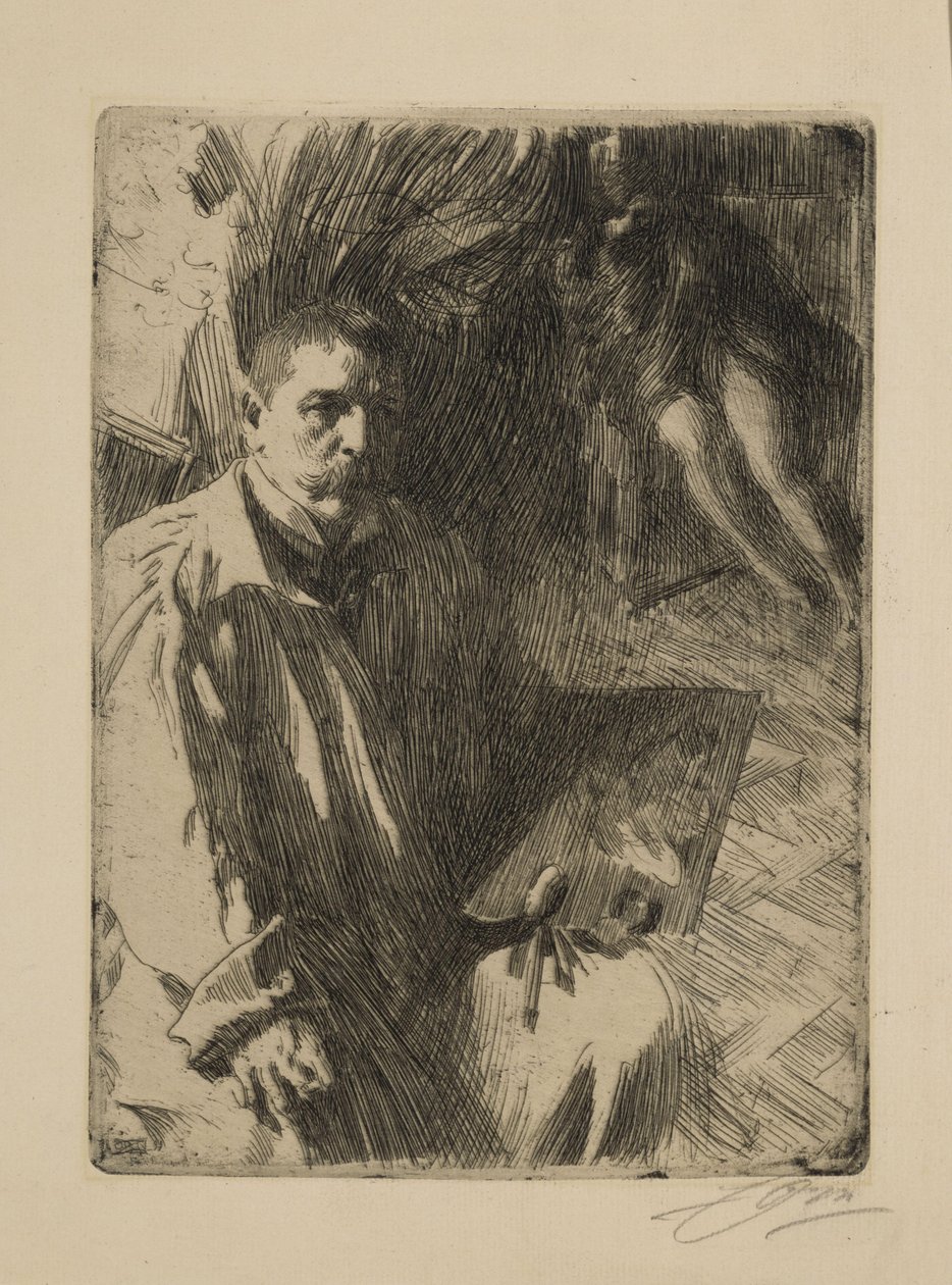 Self-Portrait with Model II by Anders Zorn