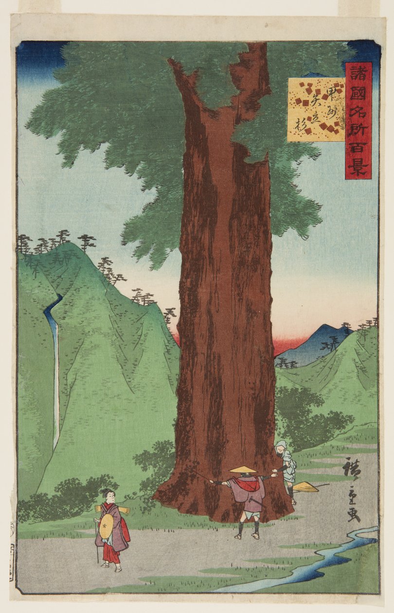 The Yatate Cedar Tree in Kai Province by Ando or Utagawa Hiroshige