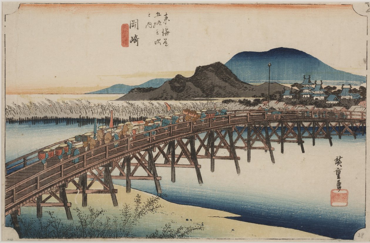 Yahagi Bridge by Ando or Utagawa Hiroshige