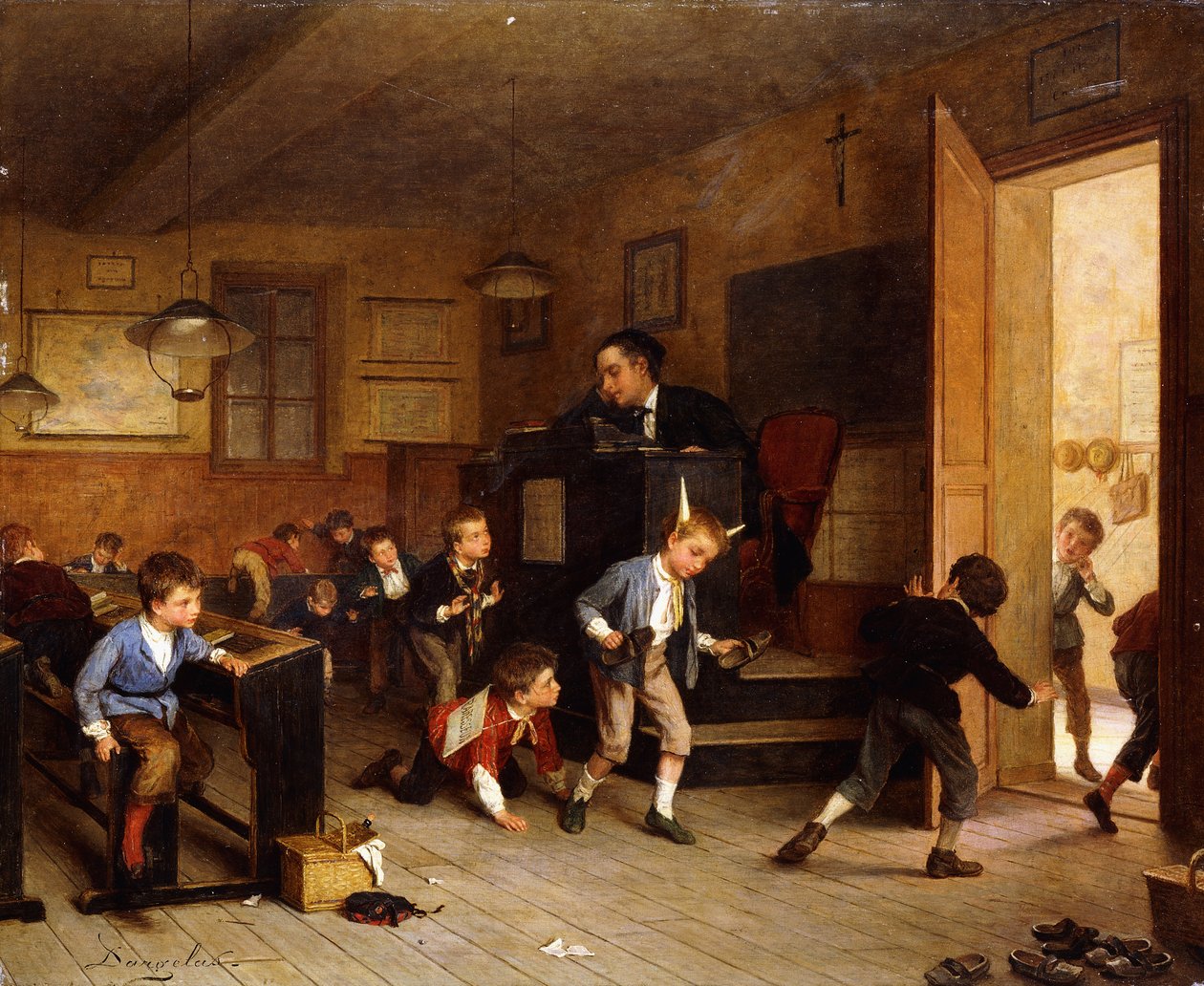 While Teacher Sleeps by André Henri Dargelas