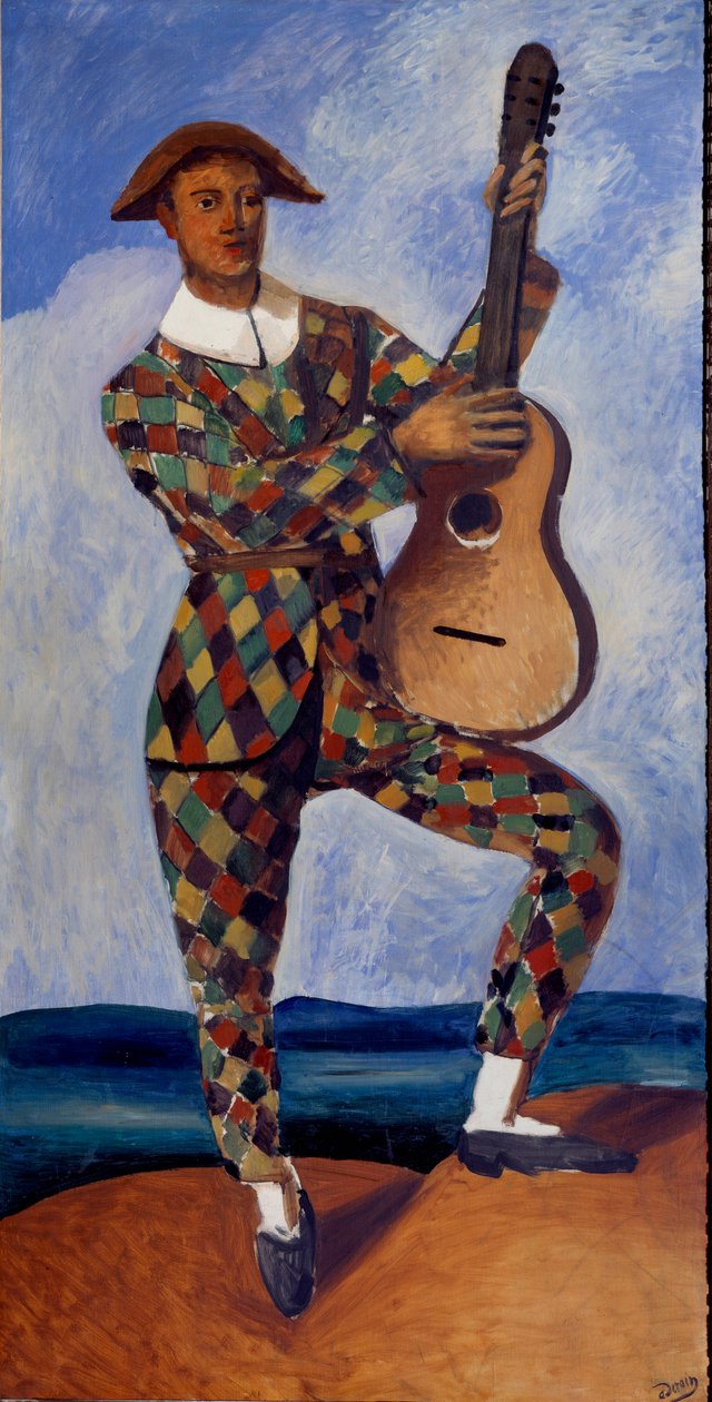 Harlequin with the guitar by Andre Derain