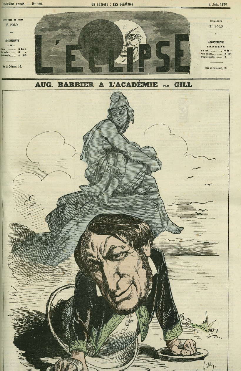 Auguste Barbier (1805-1882), French poet elected to the French Academy in 1869. Cover in 
