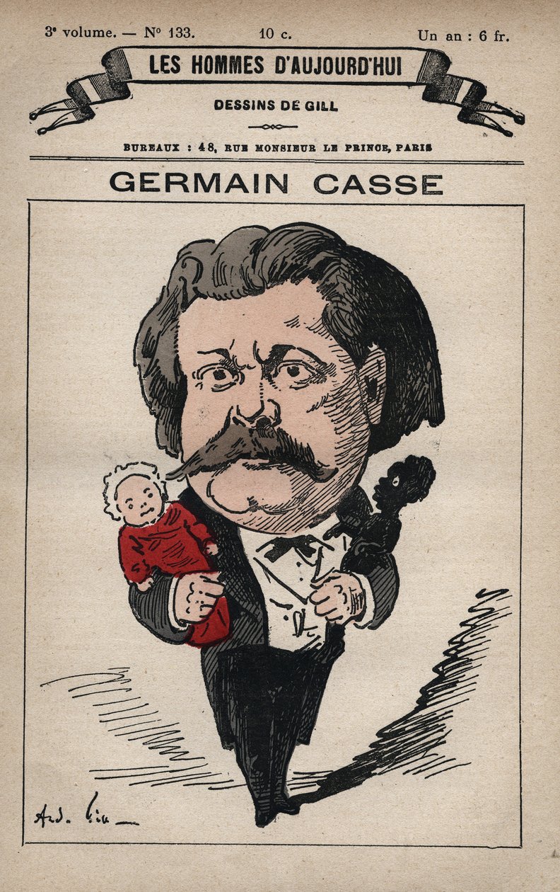 Cartoon of Germain Casse (1837-1900) French politician, from 
