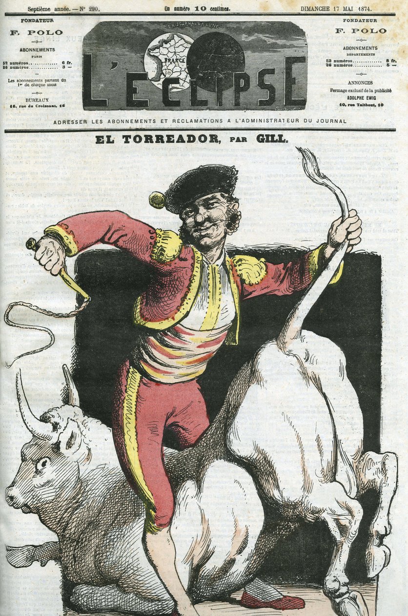Cartoon of a Torreador. Cover in 
