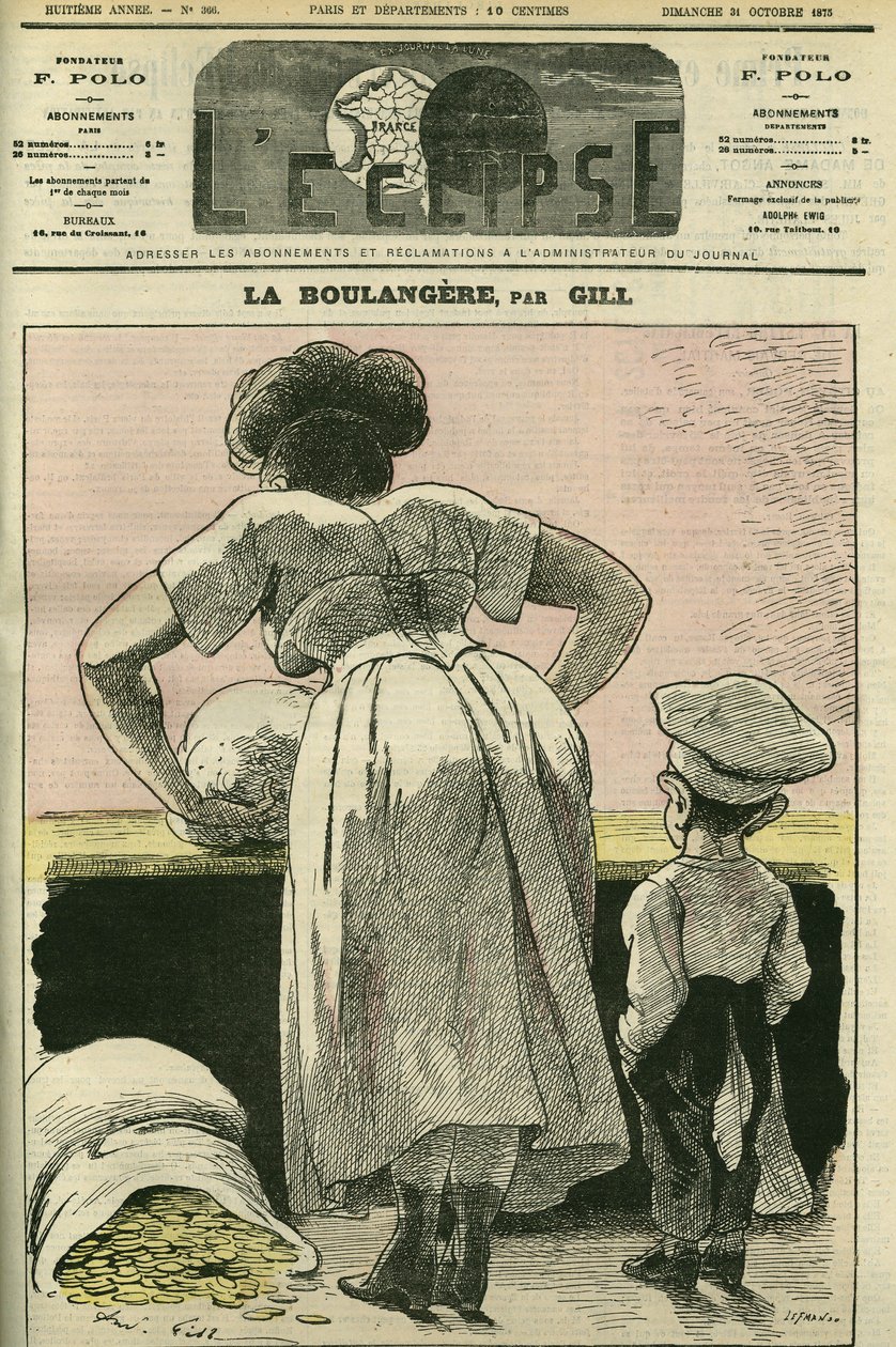 Illustration of a bakery. Cover in L