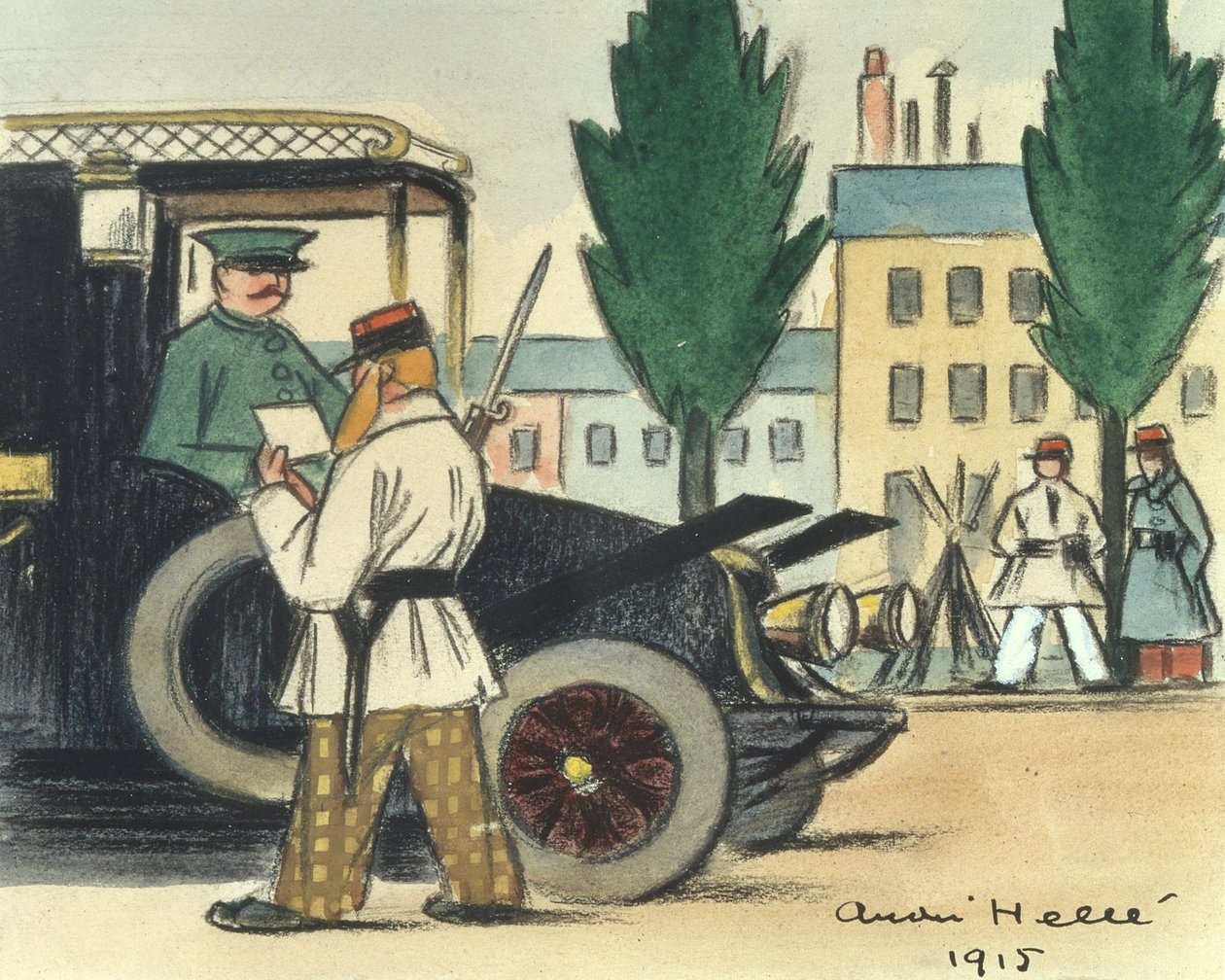 Taxis during the Battle of the Marne by Andre Helle