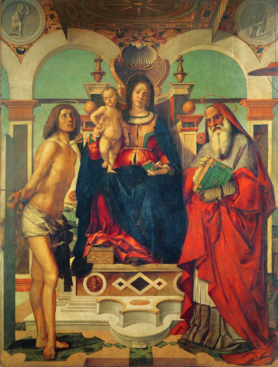 Madonna and Child Enthroned with Saint Jerome and Saint Sebastian