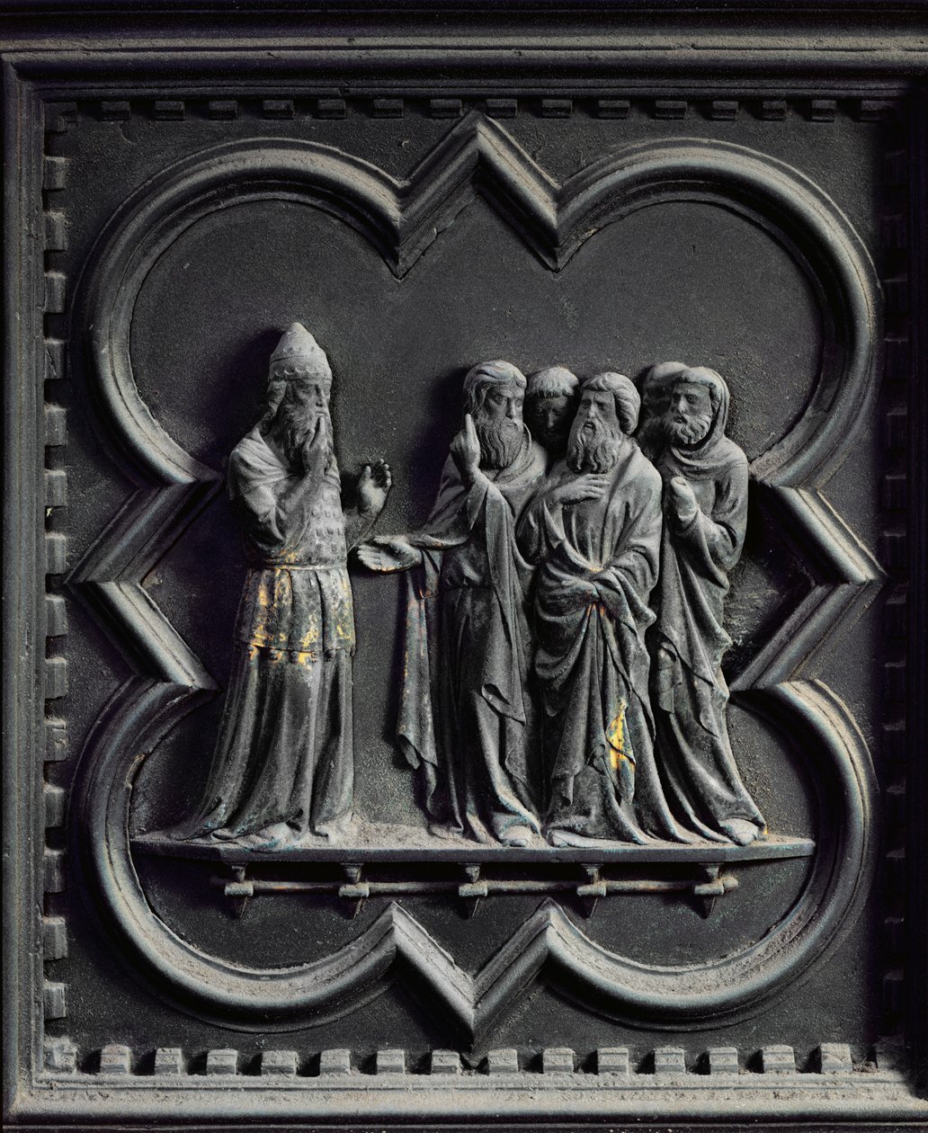 Zechariah is Struck Dumb (second panel of the South Doors of the Baptistery of San Giovanni, 1336) by Andrea Pisano