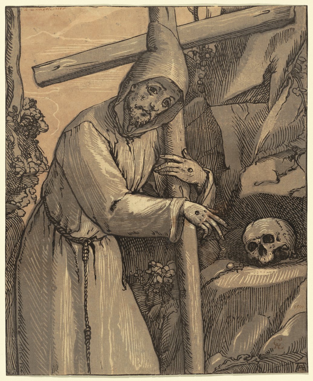 Saint Francis of Assisi by Andrea Andreani, after Alessandro Casolani