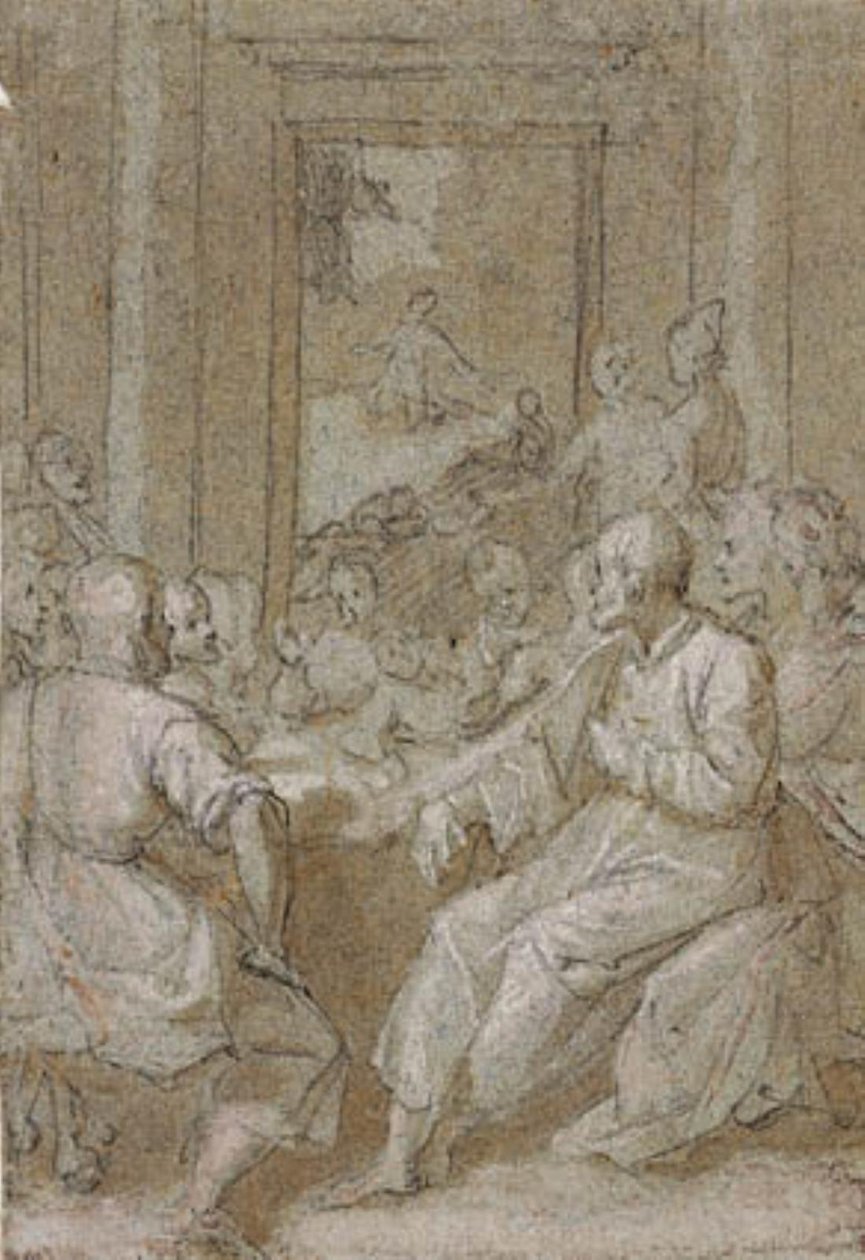The Last Supper, with a View of Christ in the Garden of Olives through ...