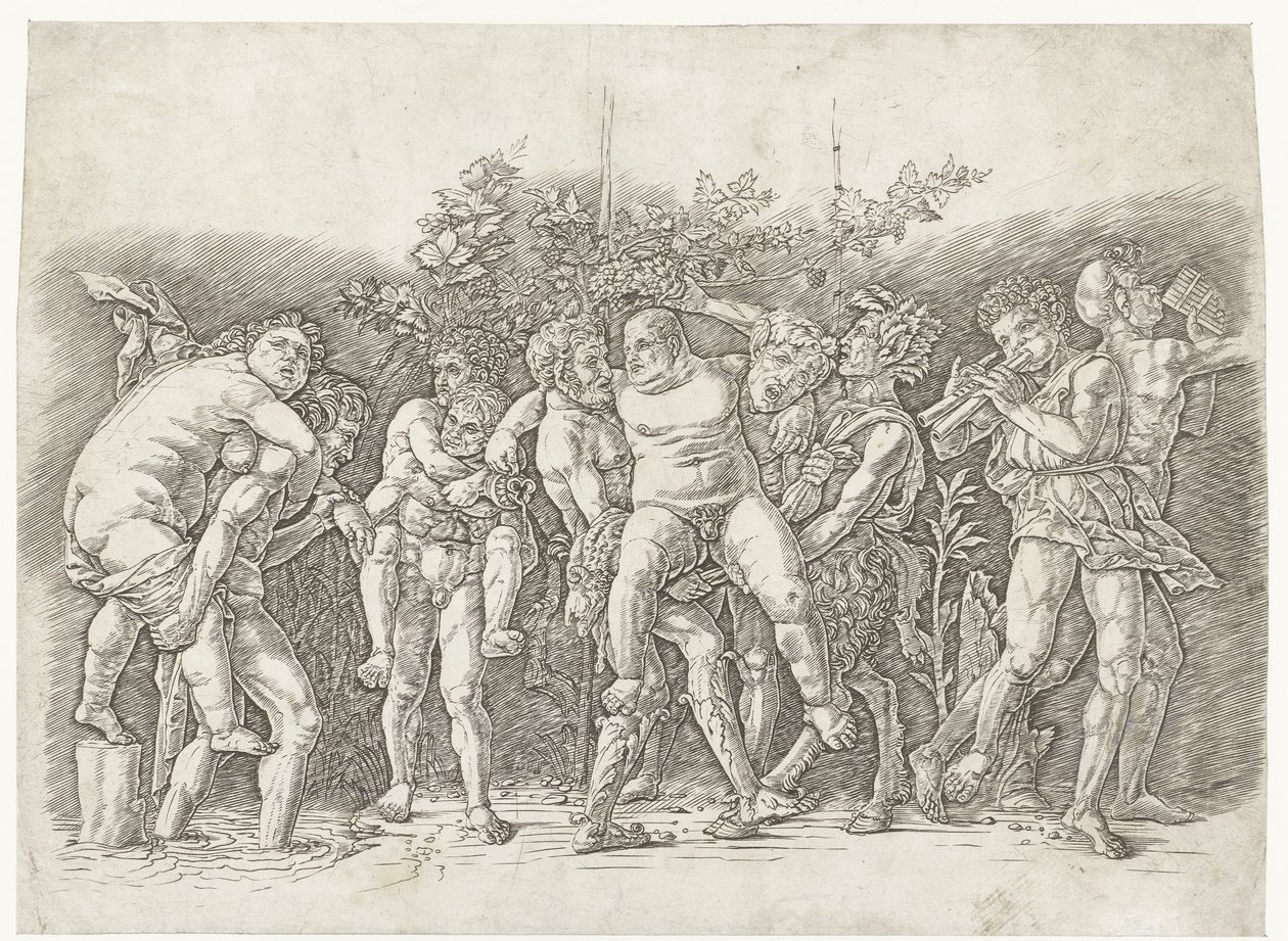 Bacchanal with Silenus by Andrea Mantegna