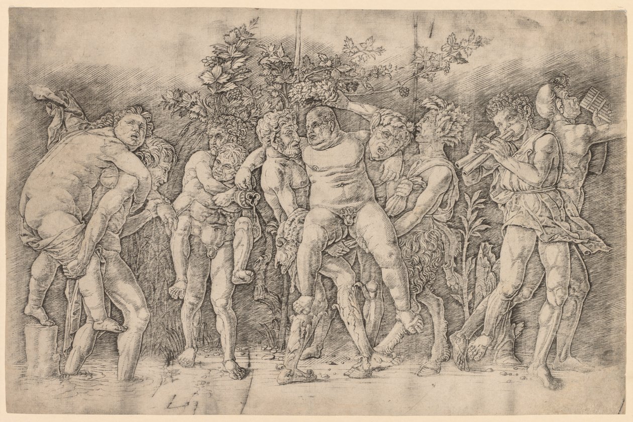 Bacchanal with Silenus by Andrea Mantegna