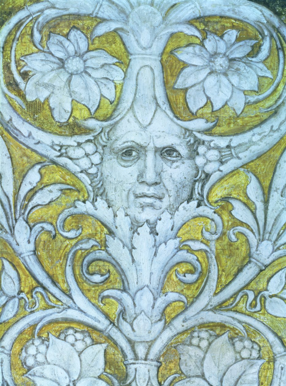 Self portrait incorporated into the decorative frieze of the Camera degli Sposi: (detail) by Andrea Mantegna