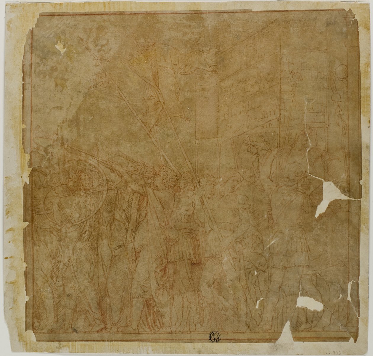Study for the Triumphs of Julius Caesar: Canvas No. I by Andrea Mantegna