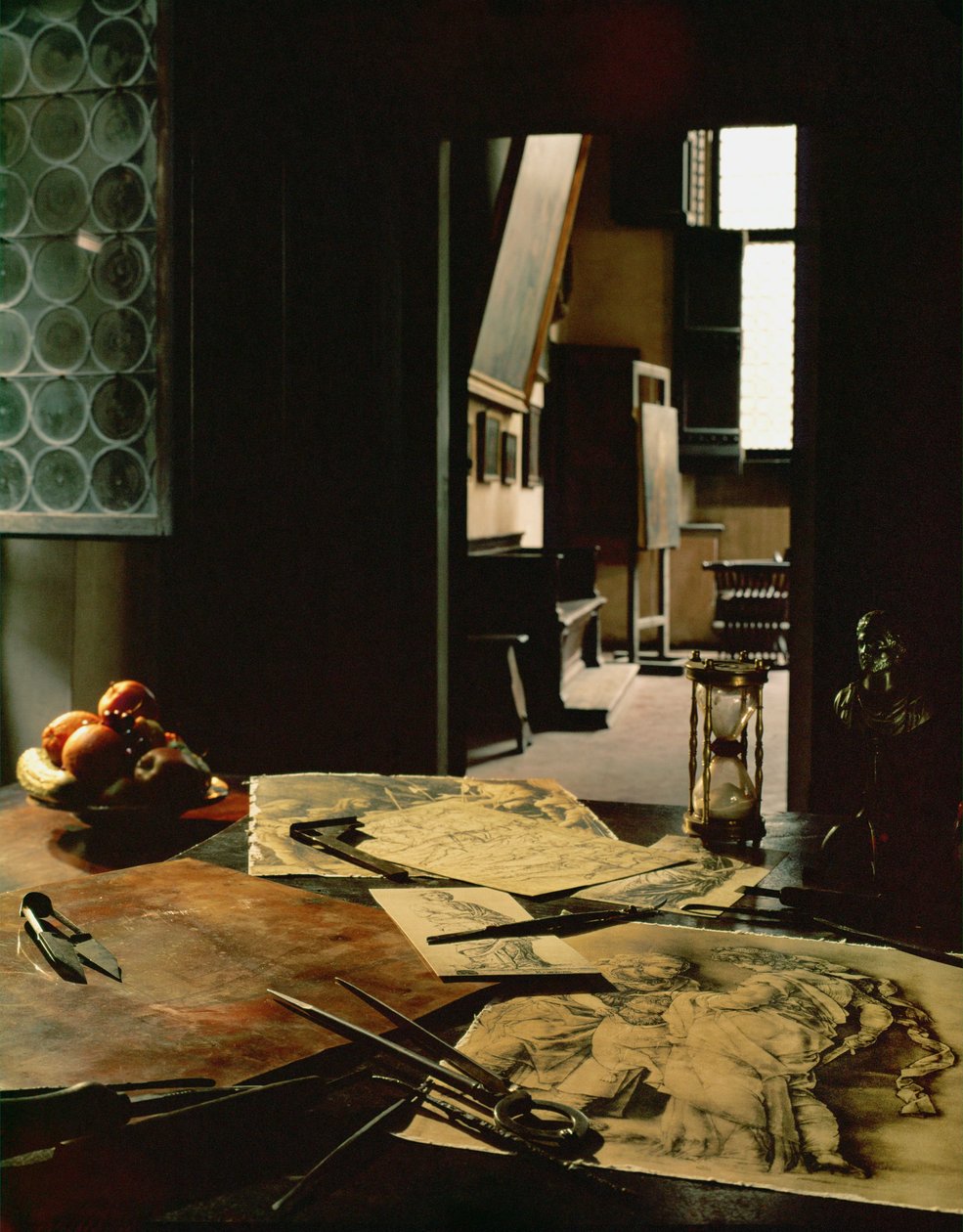 Study of Andrea Mantegna with His Drawings and Engraver