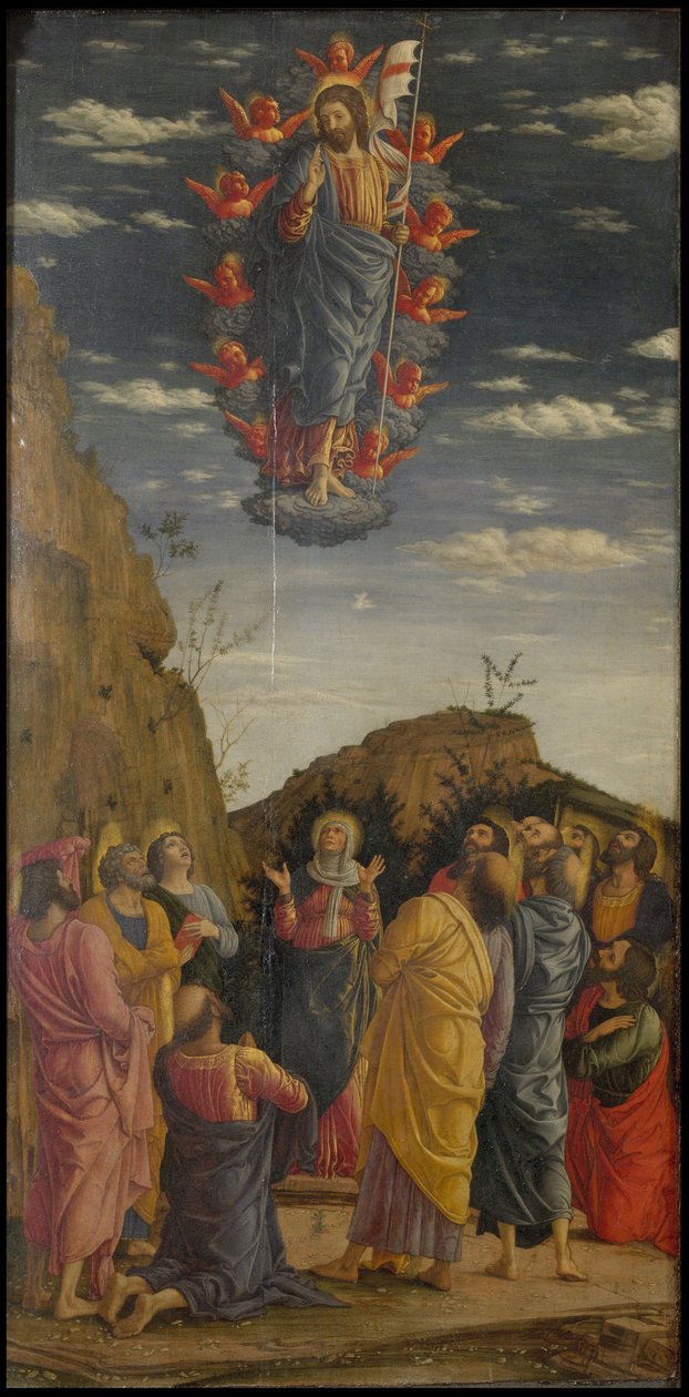 The Ascension Trittico degli Uffizi (left panel) by Andrea Mantegna