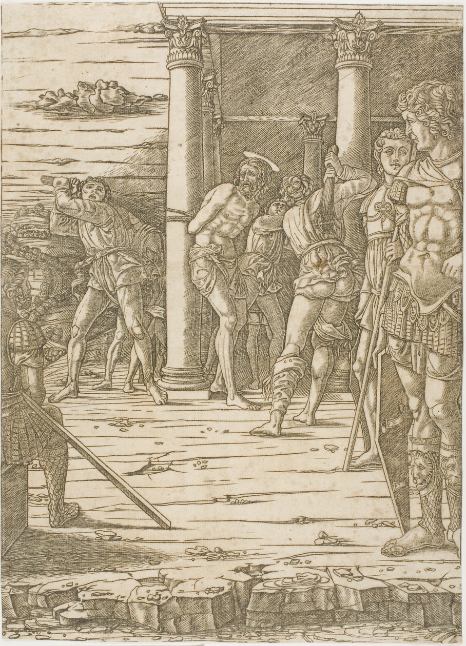 The Flagellation of Christ, with the Landscape Background by Andrea Mantegna