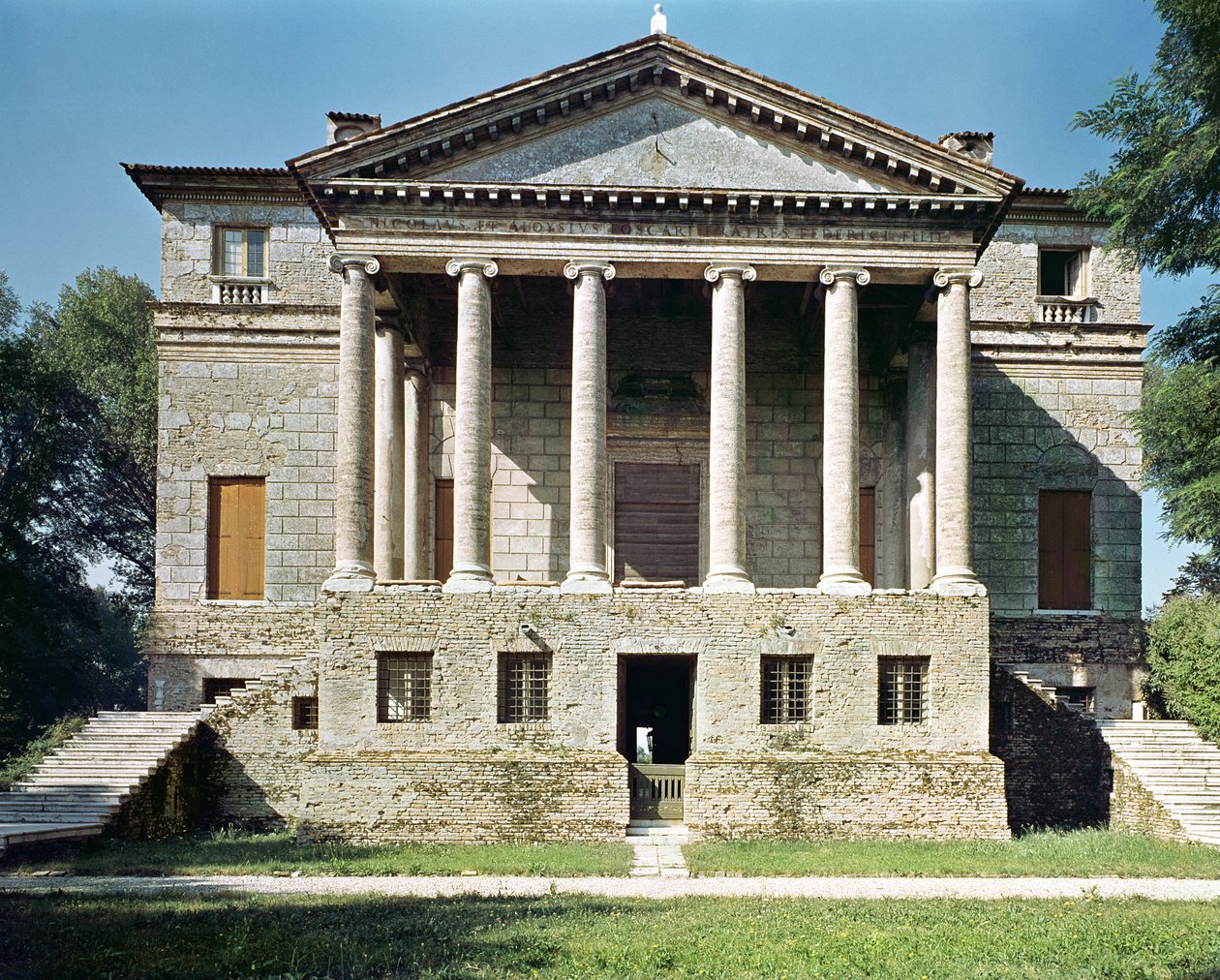 View of the principal facade, built in 1559-60 by Andrea Palladio