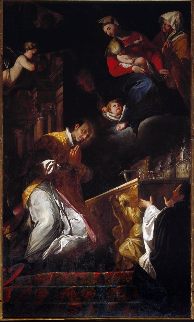 Representation of Saint Francis Borgia (1510-1572) Jesuit and Spanish Saint by Andrea Pozzo