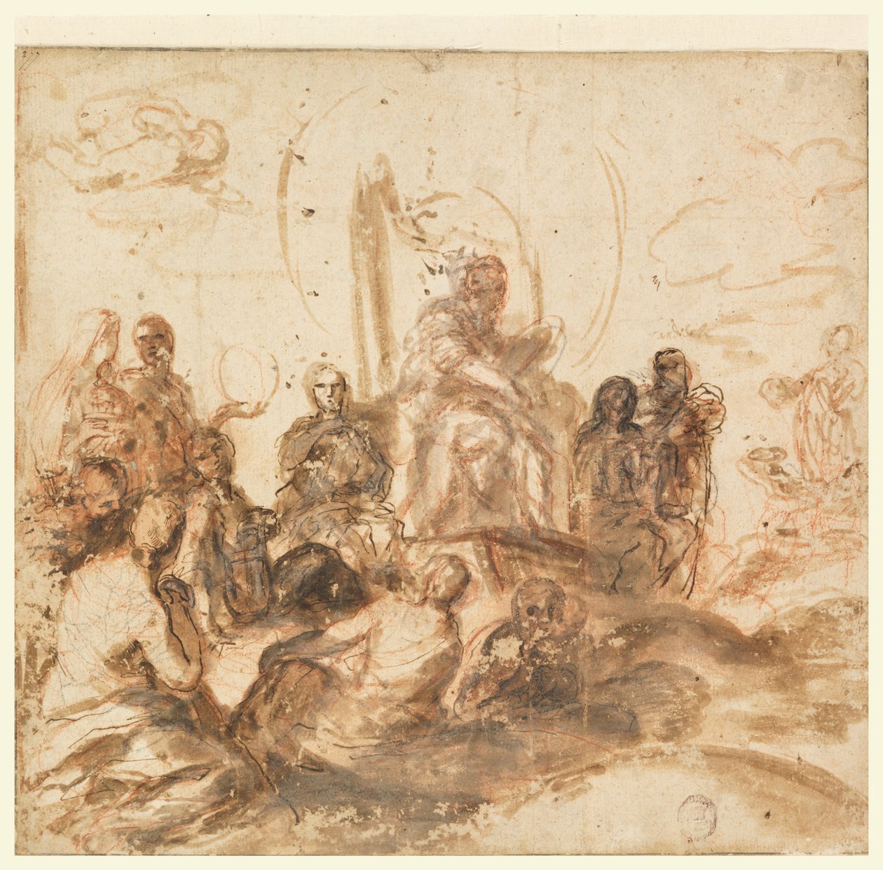 Design for Allegory of Divine Wisdom, Reception Room, Palazzo Barberini, Rome, Italy by Andrea Sacchi