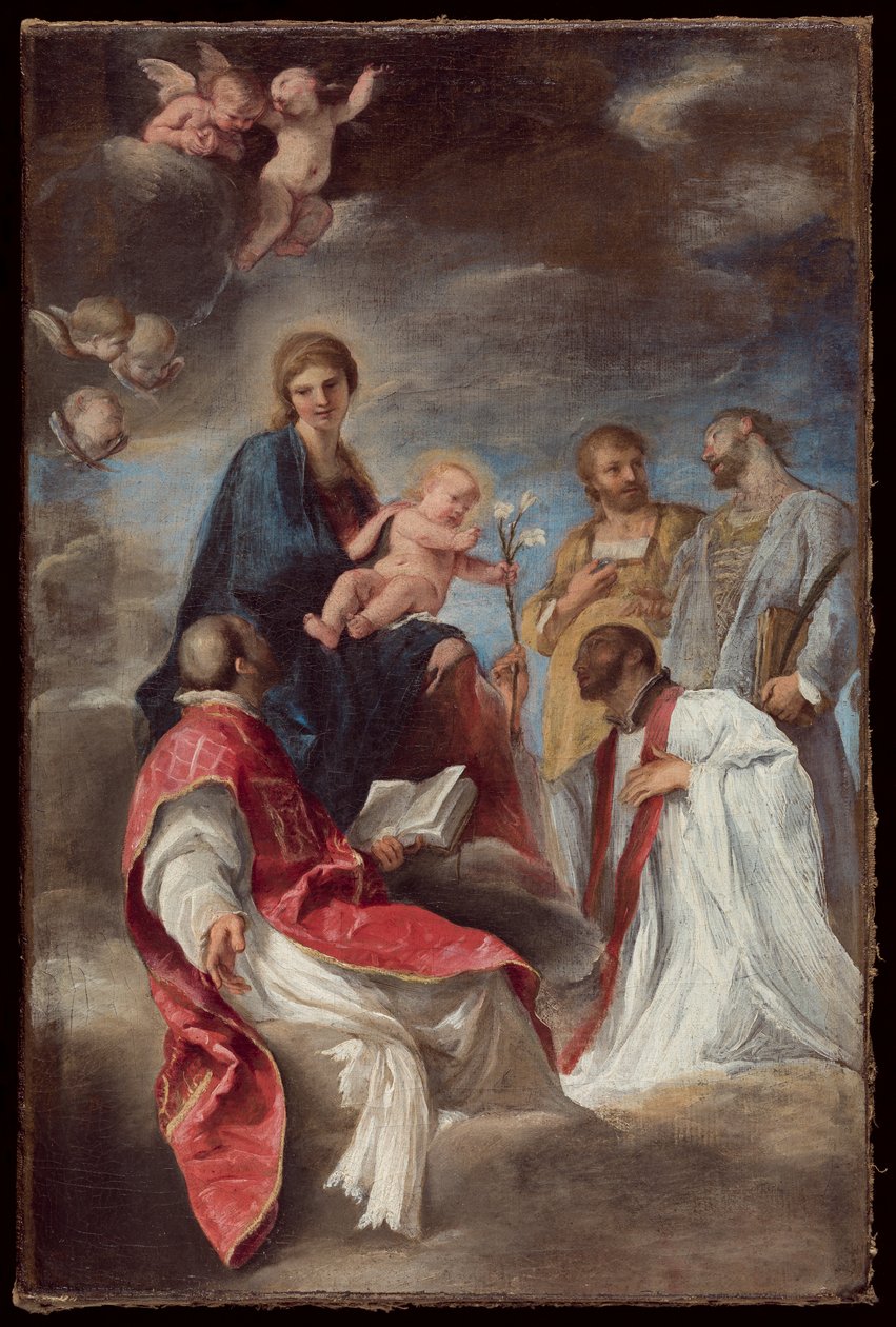 The Madonna and Child with Saints Ignatius of Loyola, Francis Xavier, Cosmas and Damian by Andrea Sacchi