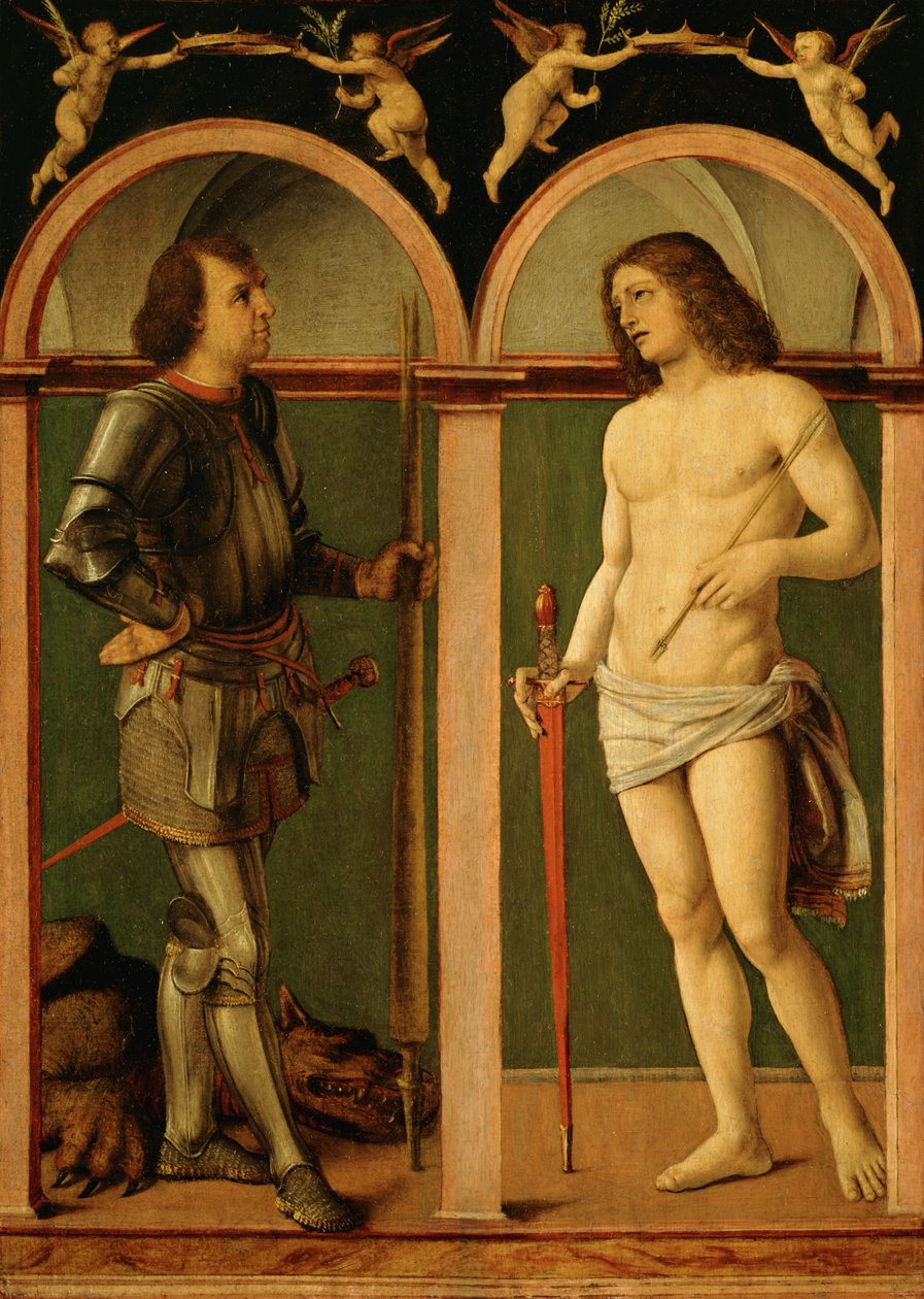 Saint George and Saint Sebastian by Andrea Solario
